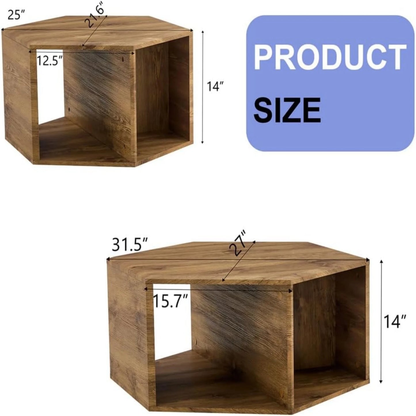 Faux Marble Coffee Table with Storage, Geometric Living Room Table