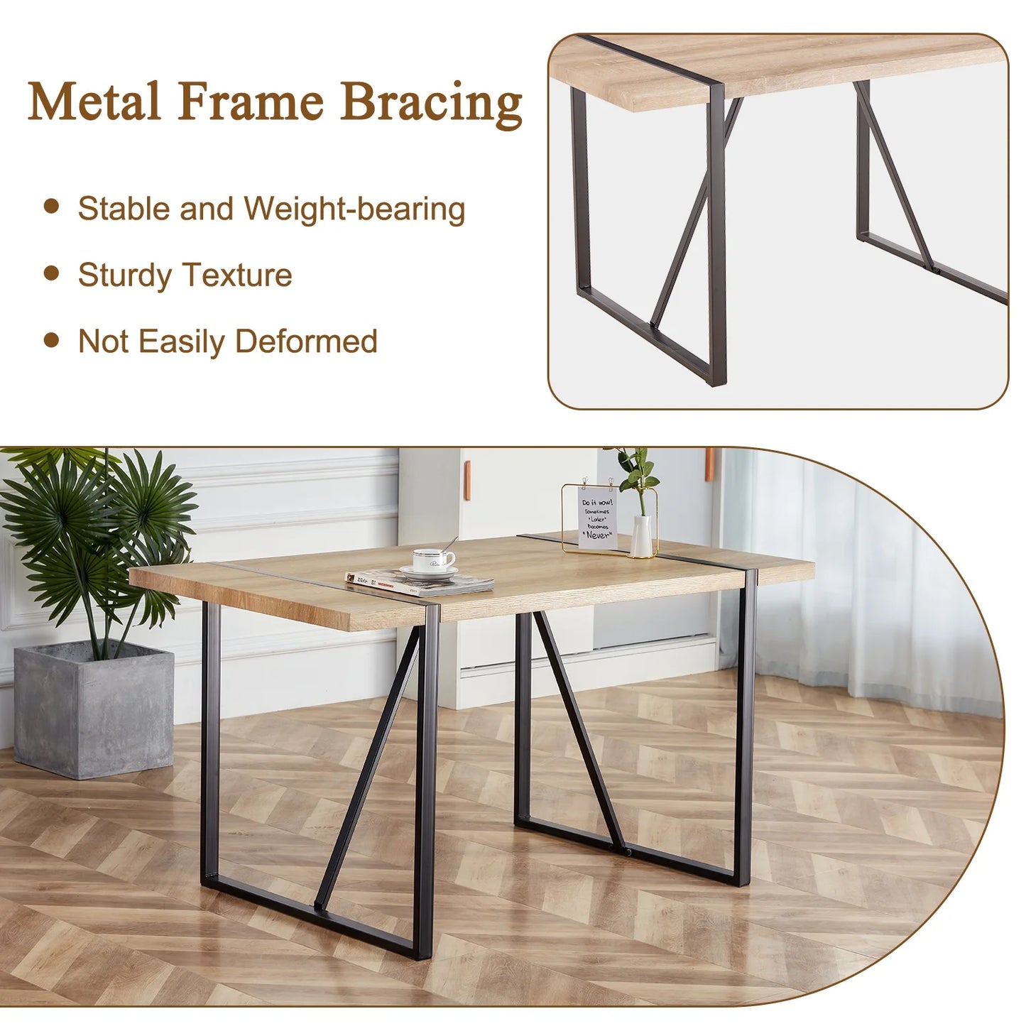 Sudica 5-Piece Rectangular Dining Set,Mid-Century Modern Table and 4 Chairs for Dining Room,Living Room or Kitchen ,Dark Gray