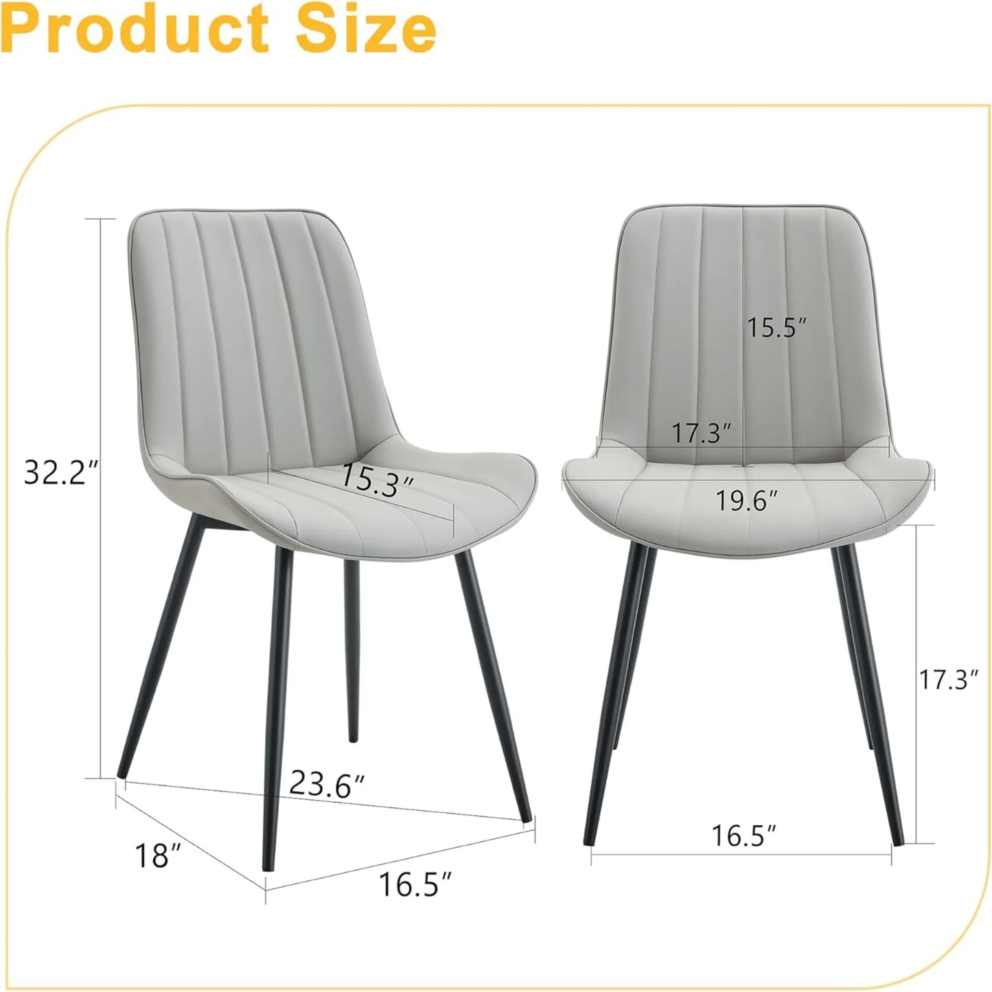 PU Leather Dining Chairs Set of 4, Modern Dining Kitchen Chairs with Cushion Seat Back Metal Legs, Upholstered Chairs for Home Kitchen Restaurant Dining Living Room (Beige)