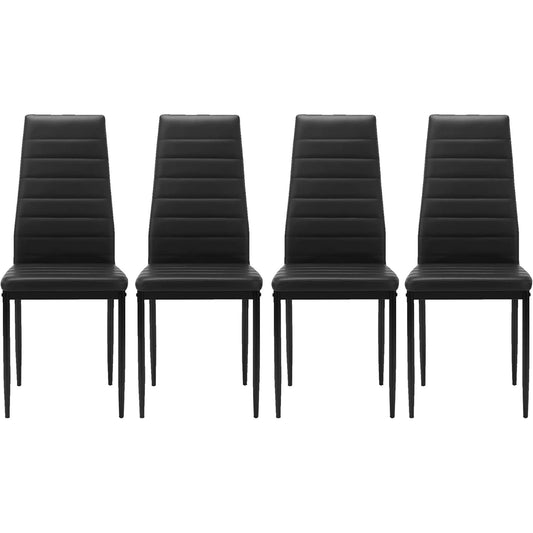 IANIYA Modern Dining Chairs Set of 4, Side Dining Room Chairs with Faux PU Leather Padded & High Back, Kitchen Chairs for Dining Room, Living Room, Apartment, Small Space