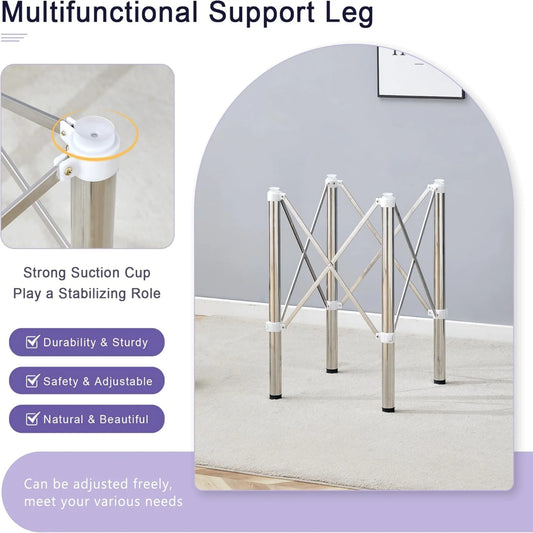 Sudica 28" Adjustable Silver Metal Table Legs,Folds for Space-Saving, Supports Up to 100lbs, Modern Table legs for Tables/Dining Table/Coffee Table