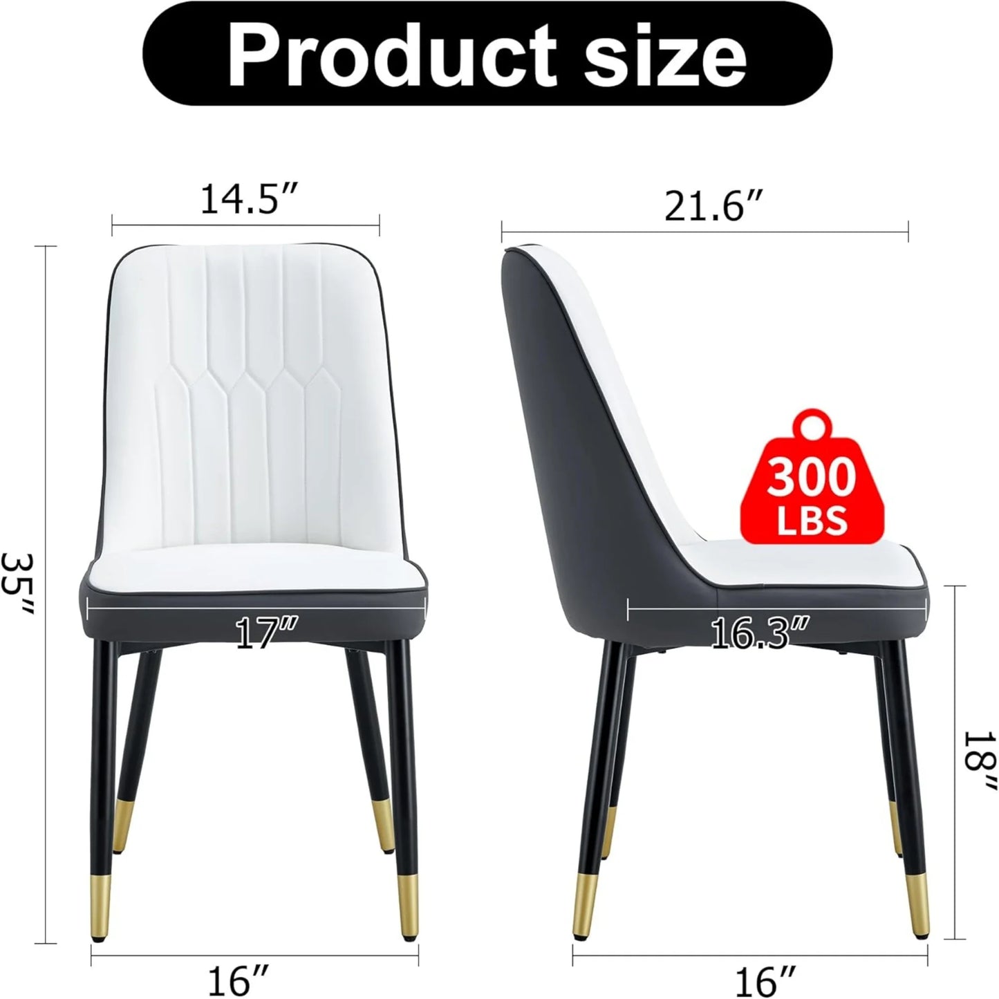 SUDICA 5 Piece Dining Set, 63" Black Glass Table with Gold Legs and Gray PU Chairs