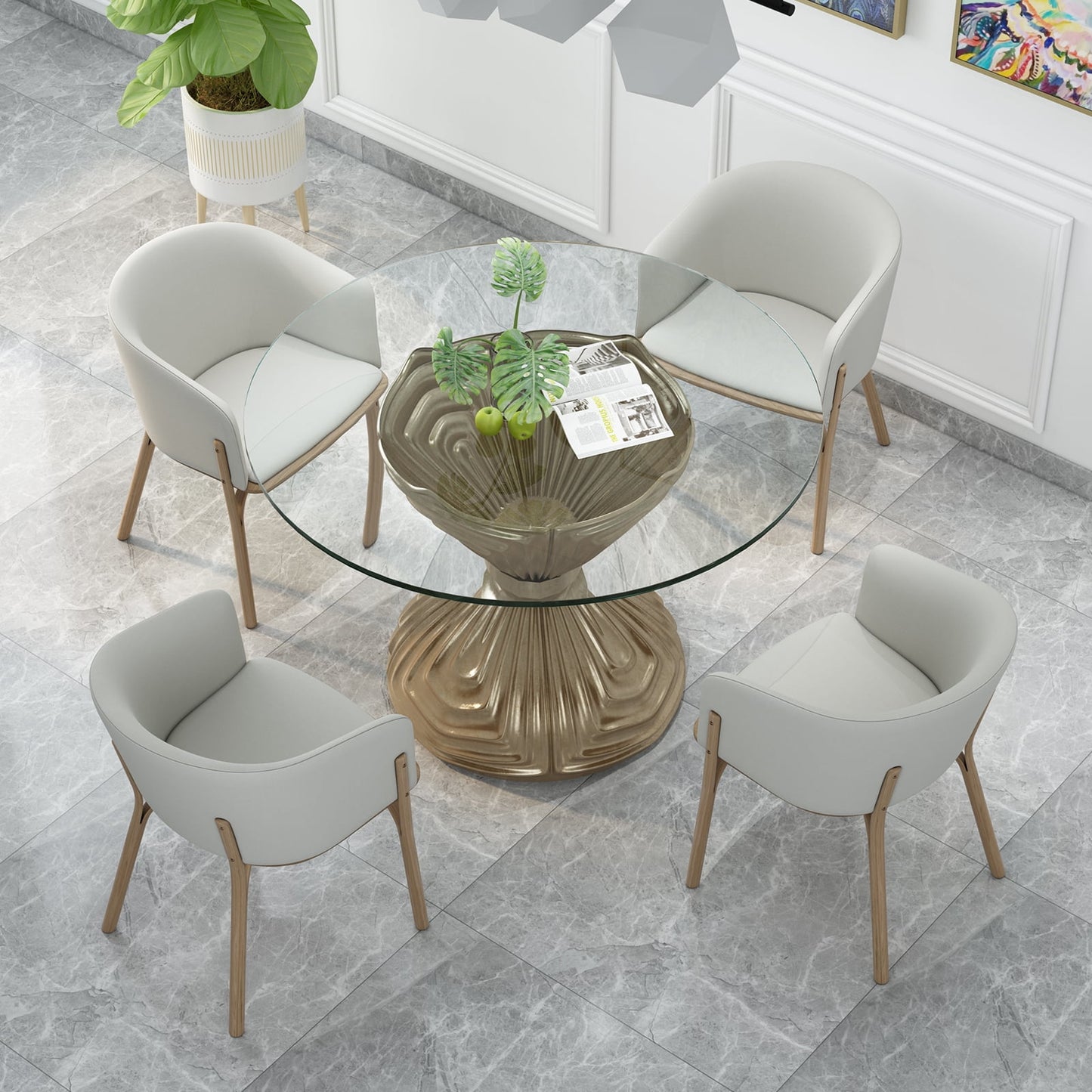40 Inch Round Glass Table Top 1/3" Thick Ogee Edge Polish Clear Glass Table Top