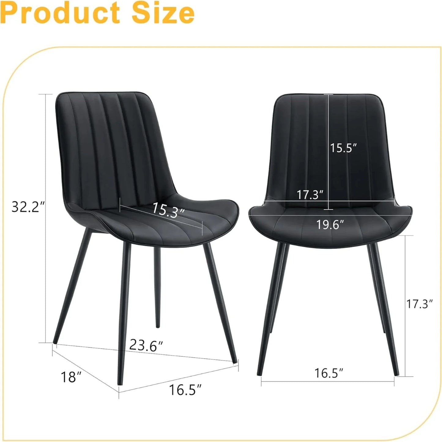 PU Leather Dining Chairs Set of 4, Modern Dining Kitchen Chairs with Cushion Seat Back   Metal Legs, Upholstered Chairs for Home Kitchen Restaurant Dining Living Room (Beige)