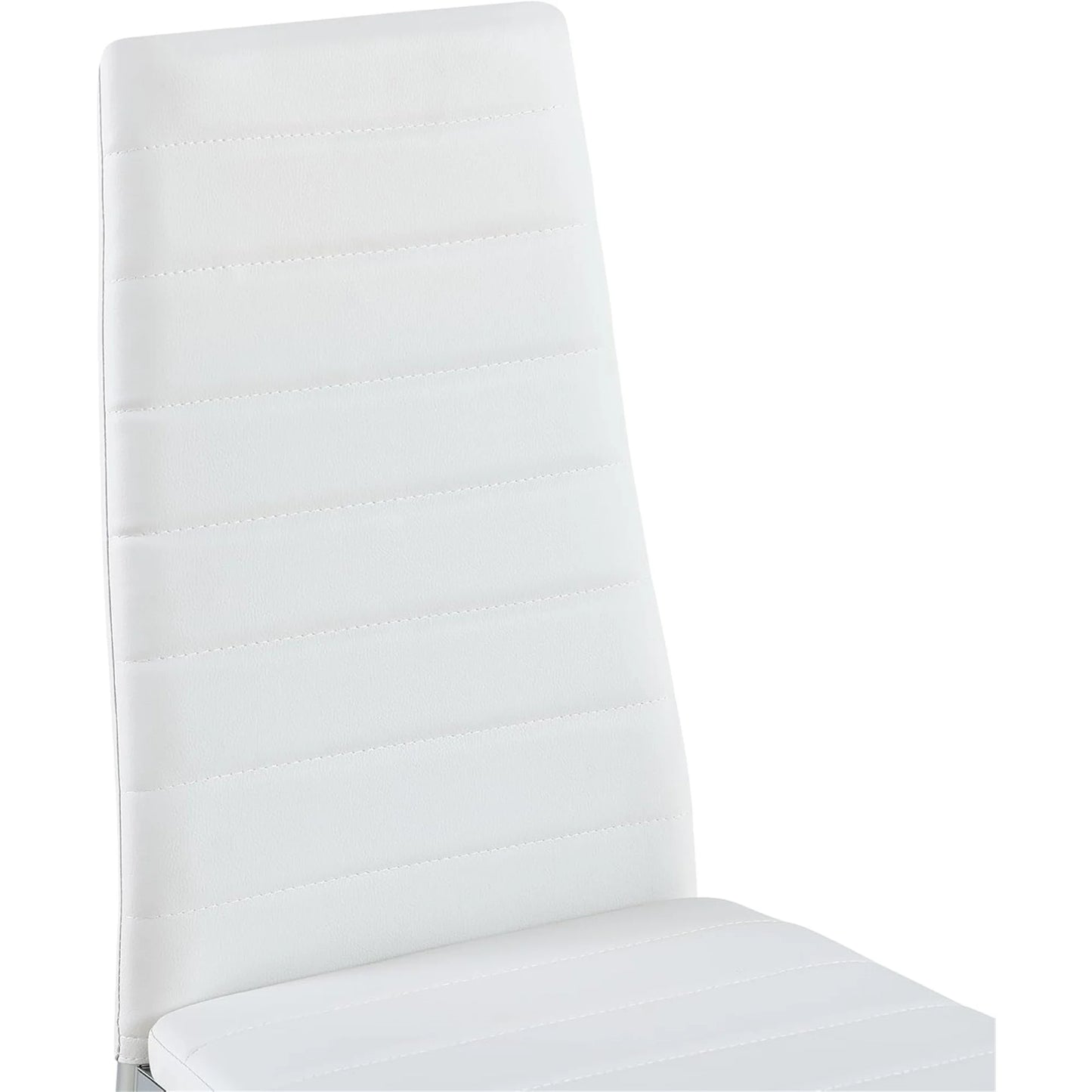 IANIYA Modern Dining Chairs Set of 4, White Side Dining Room Chairs with Faux PU Leather Padded & High Back, Kitchen Chairs for Dining Room, Living Room, Apartment, Small Space