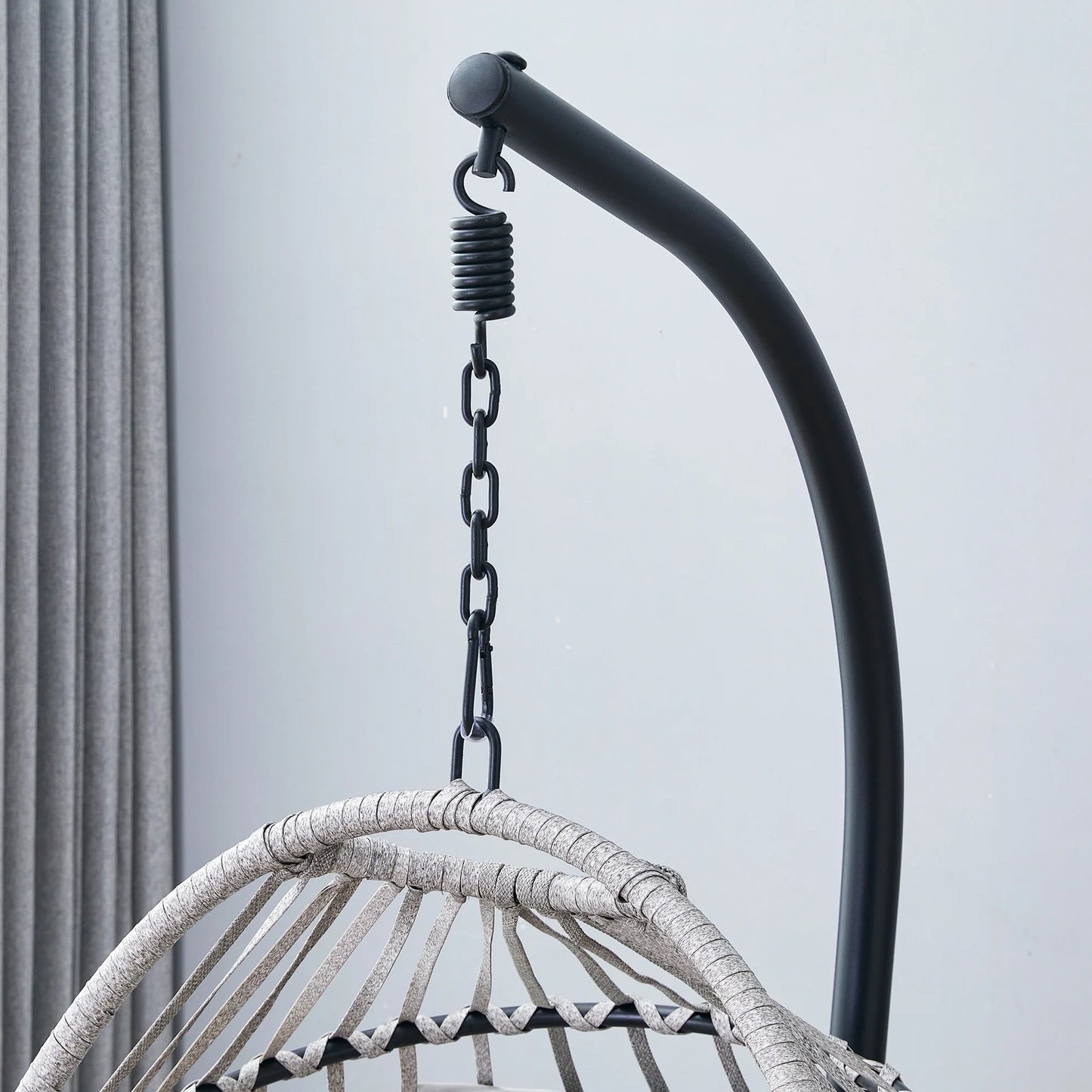 Sudica Hanging Egg Chair with Stand, Wicker Swing Chair with Soft Cushion for Indoor  Outdoor Patio