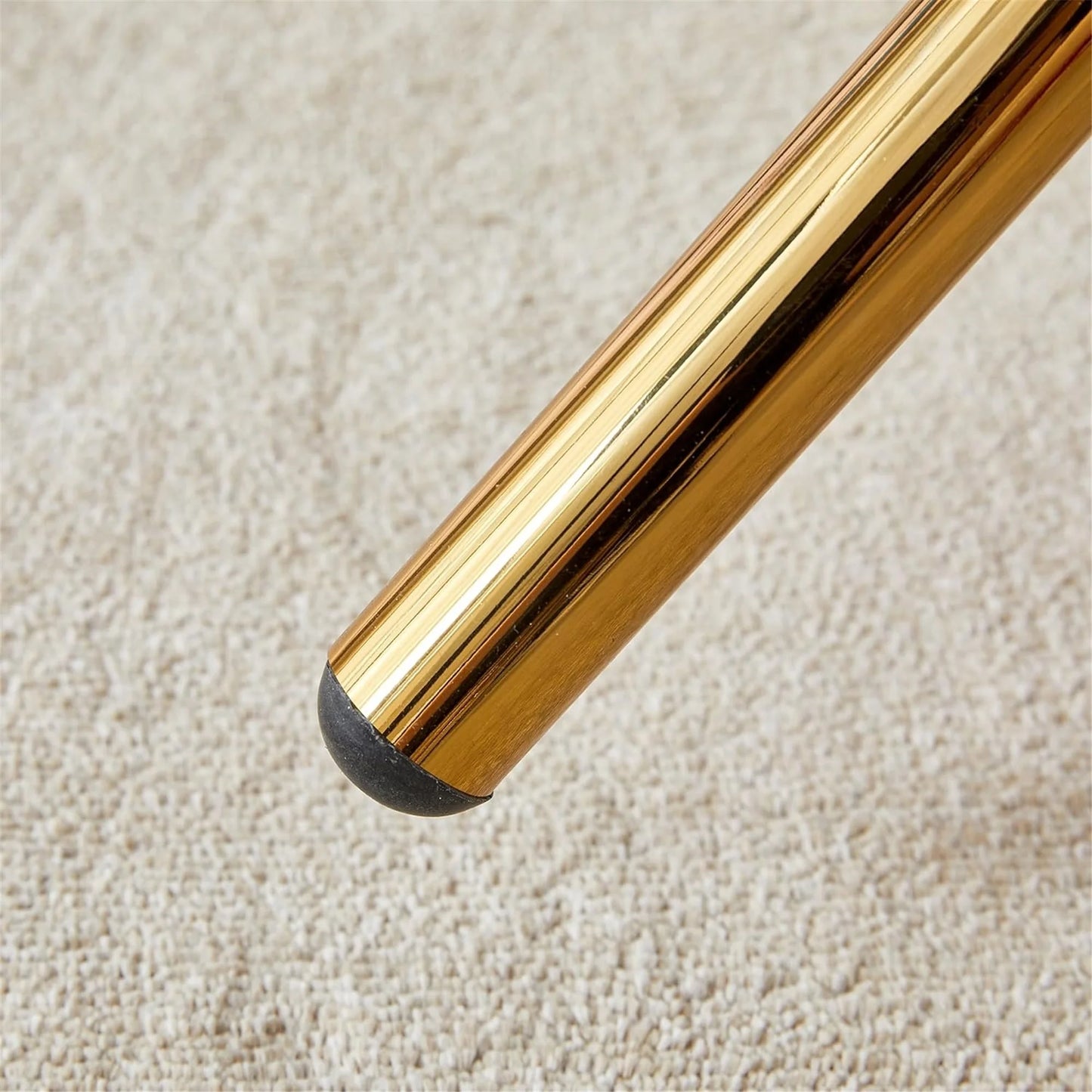 36" Glass Dining Table Set for 4, 5-Piece Round Kitchen Table with Ring-Shaped Metal Legs and 4 Upholstered Chairs, Glass Kitchen Table and Chairs Set (Black-Gold)