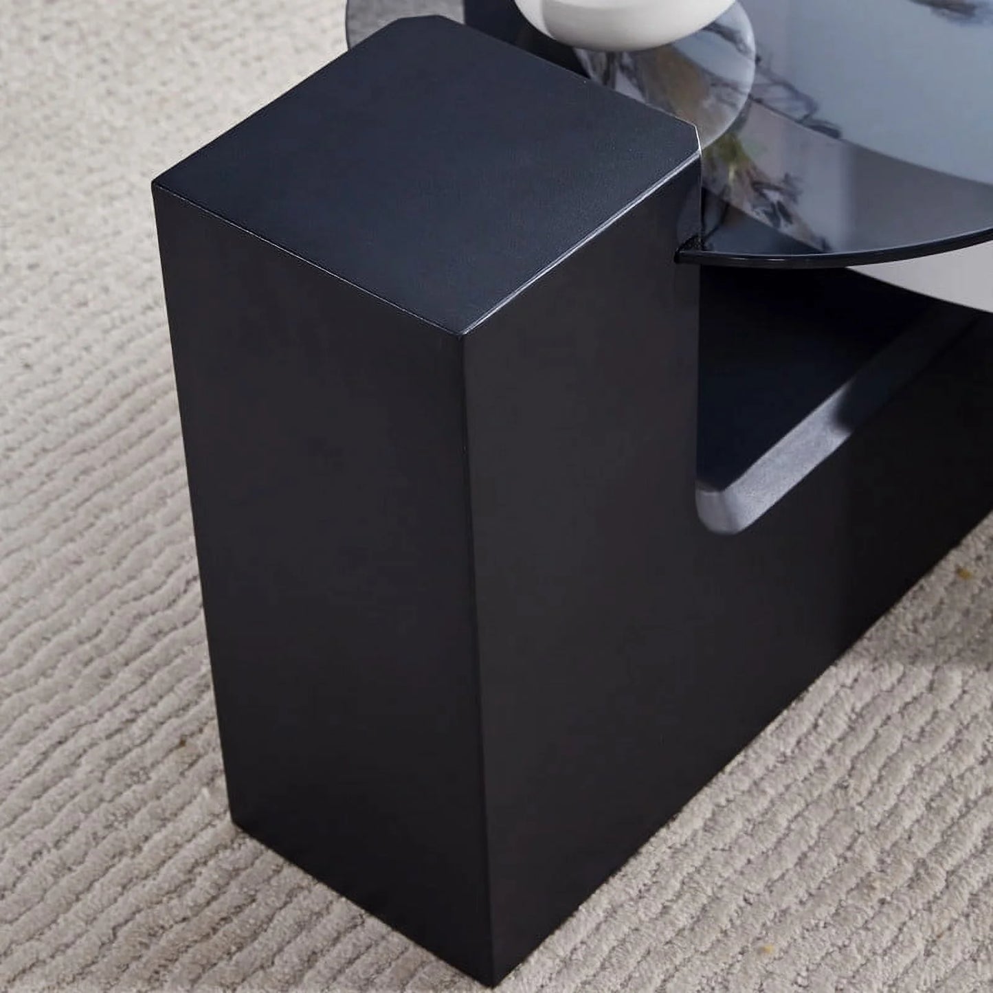 Sudica Detachable Double-decker Coffee Table,30" Round Tea Table with White Faux Marble Tabletop,Center Table for Living Room