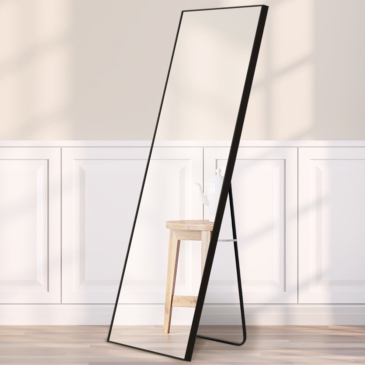 Sudica Full Length Floor Mirror 60"x 17" Rectangular Bedroom Standing Body Mirror, Black