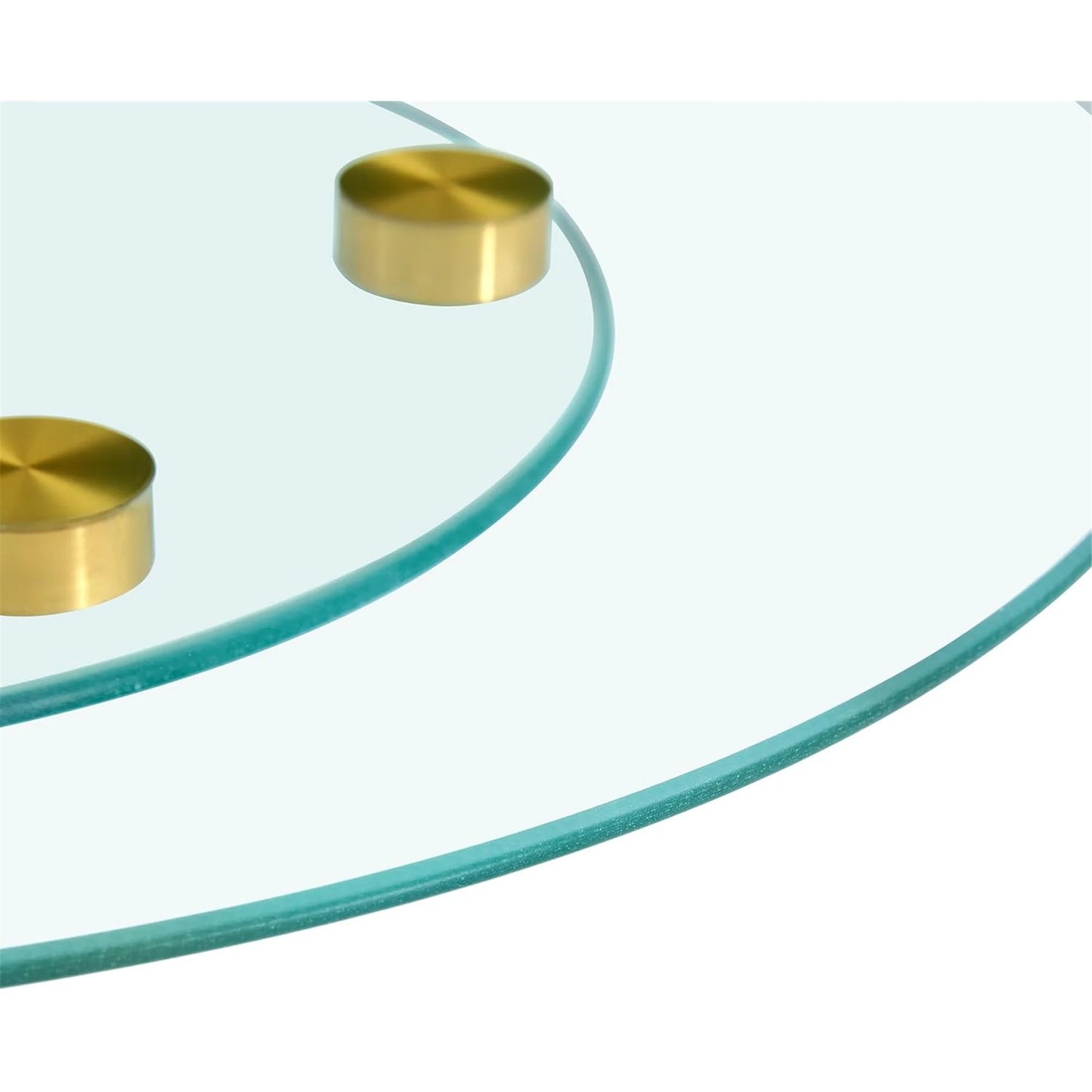 SUDICA 30.3" Transparent Tempered Glass Lazy Susan with Gold Base, Extra Large Rotating Round Dining Turntable