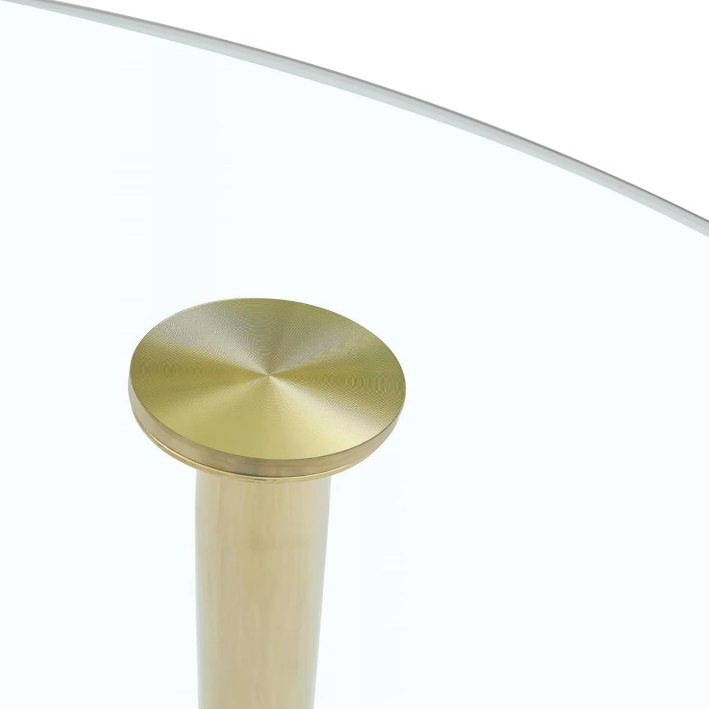 Sudica 40‑Inch Tempered Glass Round Dining Table, Gold Metal Legs, Modern Kitchen & Dining Room