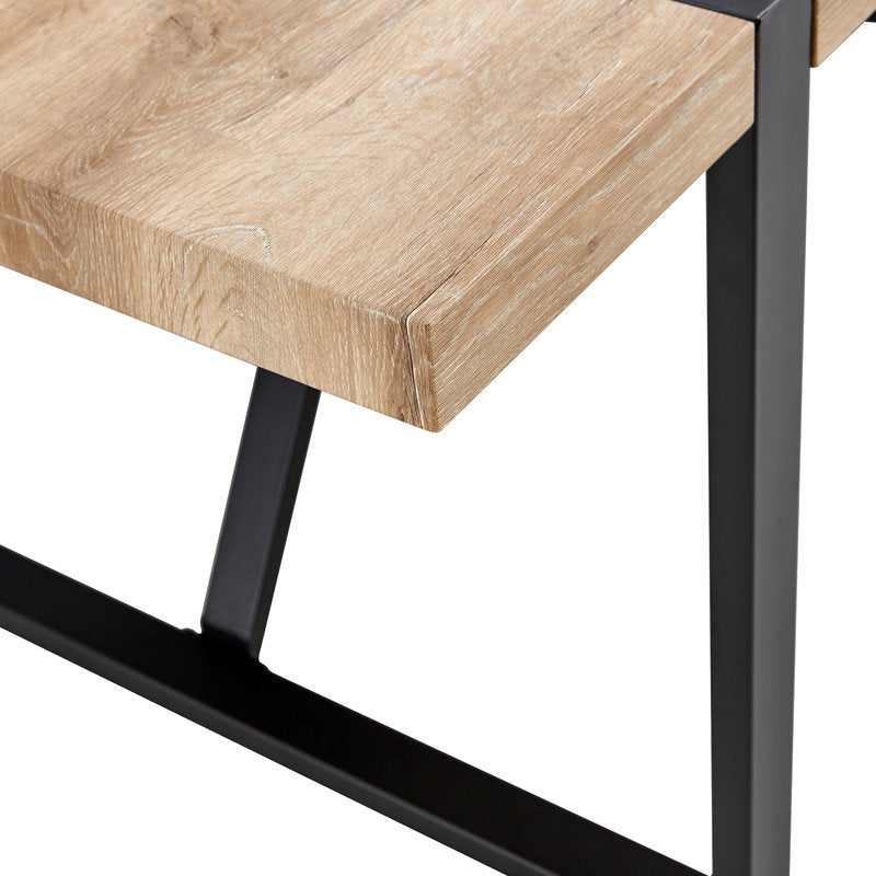 71"Large Dining Table For 6-8 Person,Sudica Rectangular Wood Color Tabletop and Black Metal Legs,for Dining Room,Kitchen,Restaurants.