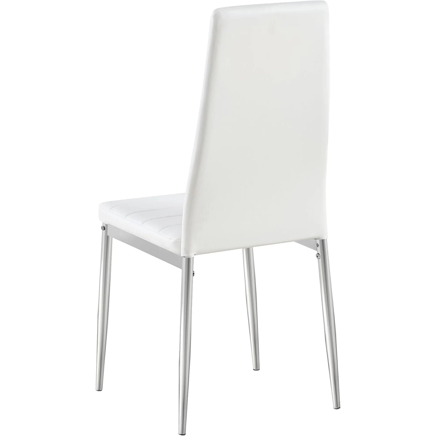 IANIYA Modern Dining Chairs Set of 4, White Side Dining Room Chairs with Faux PU Leather Padded & High Back, Kitchen Chairs for Dining Room, Living Room, Apartment, Small Space